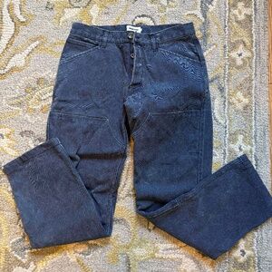 Taylor Stitch The Lined Chore Pant in Navy Chipped Canvas - 32